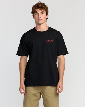 Skull Wave Hi Regular Short Sleeve T-Shirt - Black