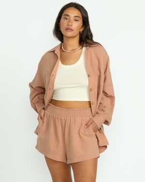 In The Waves Short - Rose Brown