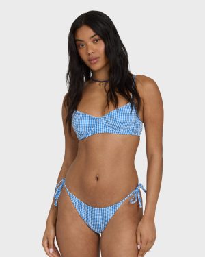 Mini Wave Check Helena Underwire Bikini Top - True Blue