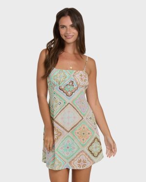 Dreaming Of Sun Crinkle Mini Dress - Cactus