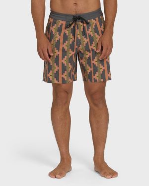 Good Times Lo Tide 18 Boardshorts - Rust