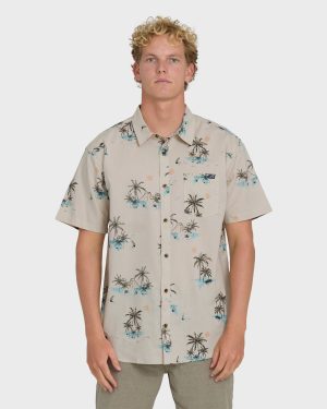 Sundays Short Sleeve Woven Shirt - Fog