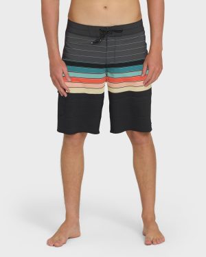 All Day Stripe Pro 20 Boardshorts - Black