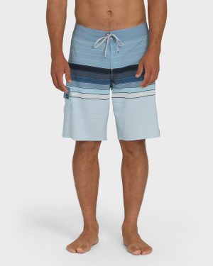 All Day Stripe Pro 20 Boardshorts - Blue Fog