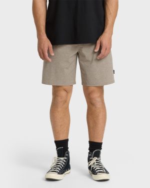 Crossfire Elastic Wave Washed 18 Hybrid Shorts - Khaki
