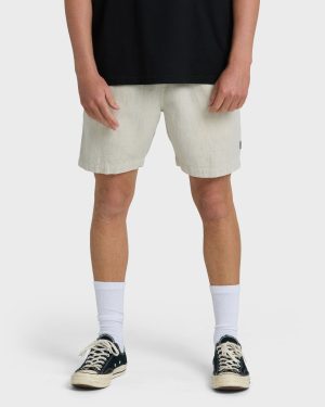 San O Layback 16 Linen Shorts - Oatmeal Heather